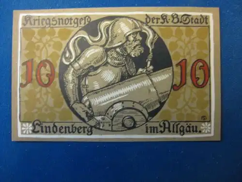 Notgeld 10 Pfg. der Stadt Lindenberg im Allgäu