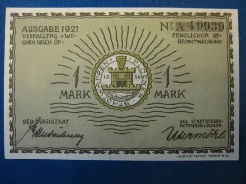 Notgeld 1 Mark der Stadt Plön