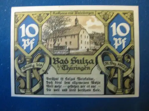 Notgeld  10 Pf. der Stadt Bad Sulza