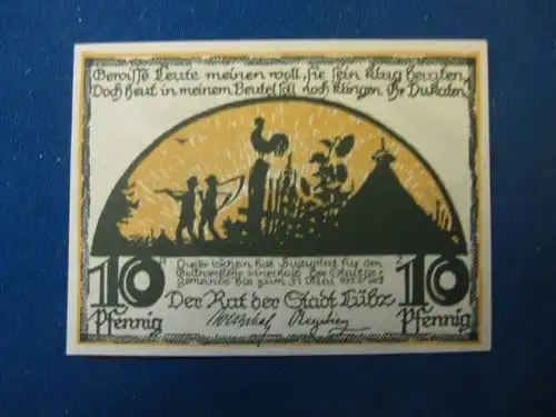 Notgeld  10 Pf. der Stadt Lübz, Reutergeld