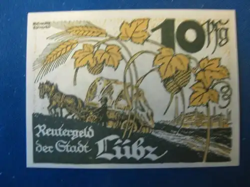 Notgeld  10 Pf. der Stadt Lübz, Reutergeld