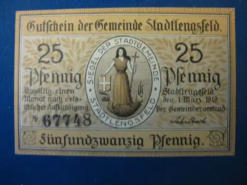 Notgeld  25 Pf. der Stadt Stadtlengsfeld