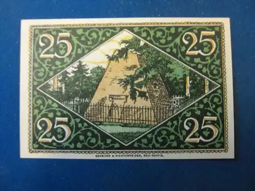 Notgeld  25 Pf. der Stadt Rheinsberg