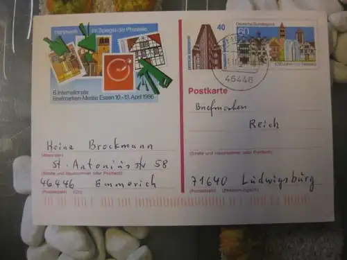 Sonderpostkarte PSo12, Intern. Briefmarken-Messe Essen 1986