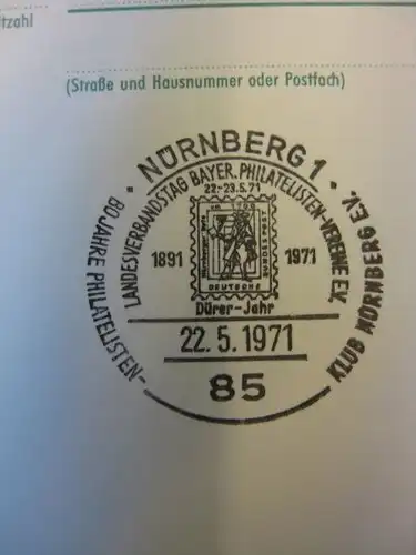 Sonderpostkarte PSo3 
Dürerjahr 1971 Komplette Serie von 5 Ganzsachen