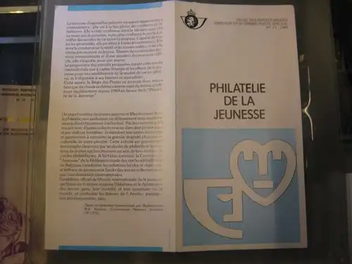 Belgien, Ankündigungsblatt, Ersttagsblatt,
Schwarzdruck, Jugendphilatelie 1985