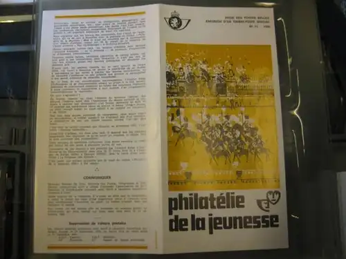 Belgien, Ankündigungsblatt, Ersttagsblatt,
Schwarzdruck, Jugendphilatelie 1980