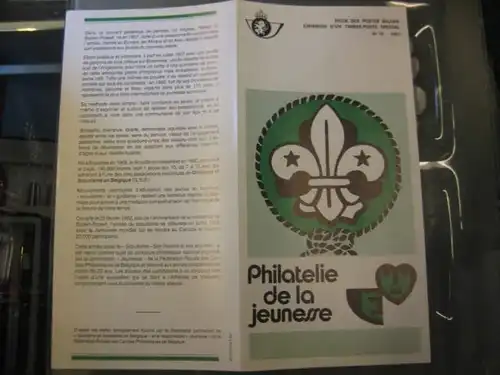 Belgien, Ankündigungsblatt, Ersttagsblatt,
Schwarzdruck, Jugendphilatelie 1982