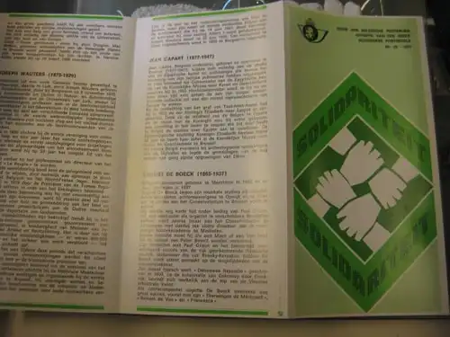 Belgien, Ankündigungsblatt, Ersttagsblatt,Schwarzdruck, Solidarität 1977