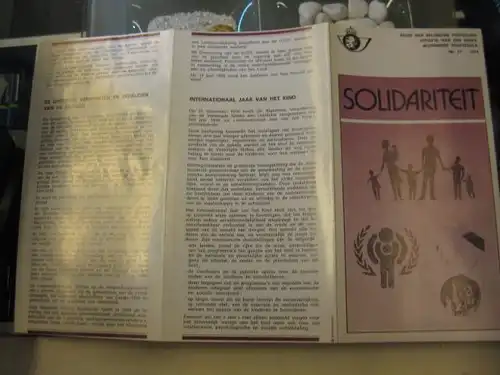 Belgien, Ankündigungsblatt, Ersttagsblatt,Schwarzdruck, Solidarität 1979