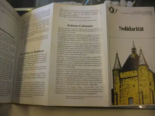 Belgien, Ankündigungsblatt, Ersttagsblatt, Schwarzdruck, Solidarität 1985