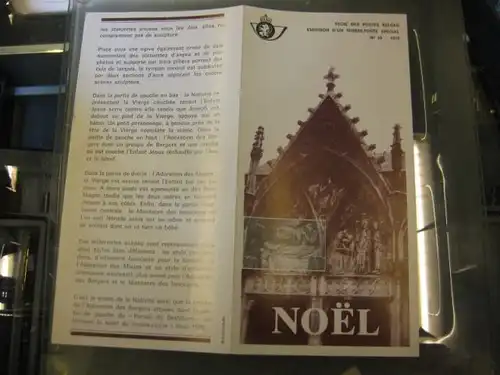Belgien, Ankündigungsblatt, Ersttagsblatt, Schwarzdruck, Weihnachten 1978