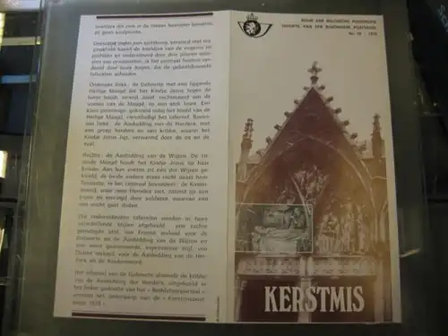 Belgien, Ankündigungsblatt, Ersttagsblatt, Schwarzdruck, Weihnachten 1978