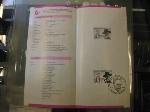 Belgien, Ankündigungsblatt, Ersttagsblatt, Schwarzdruck, E. Claes, 1985