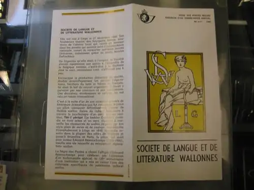 Belgien, Ankündigungsblatt, Ersttagsblatt, Schwarzdruck, Gesellschaft für Wallonische Sprache, 1981