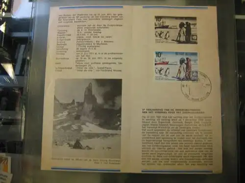Belgien, Ankündigungsblatt, Ersttagsblatt, Schwarzdruck, Antarktisvertrag, 1971