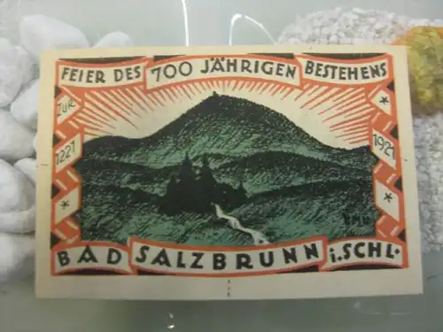 Notgeld, Gutschein 50 Pf. der Ober Salzbrunn in Schlesien