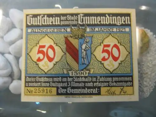 Notgeld, Gutschein 50 Pf. der Stadt Emmendingen