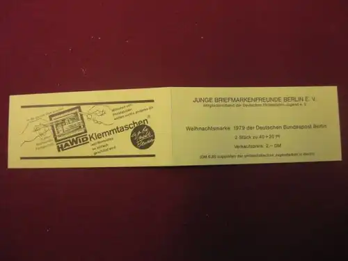 Markenheft Junge Briefmarkenfreund Berlin, MH Nr. 4, Weihnachtsmark 1979 Berlin