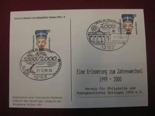 Milleniumskarte Jahreswechsel 1999-2000;
Motiv Müngstener Brücke , Müngsten