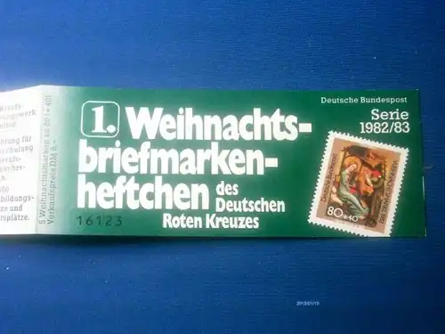 1. Weihnachts-Briefmarken-Heftchen des 
Deutschen Roten Kreuzes,
Serie 1982/83 Deutsche Bundespost