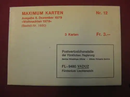 MK Liechtenstein, Maximumkarten Weihnachten 1979