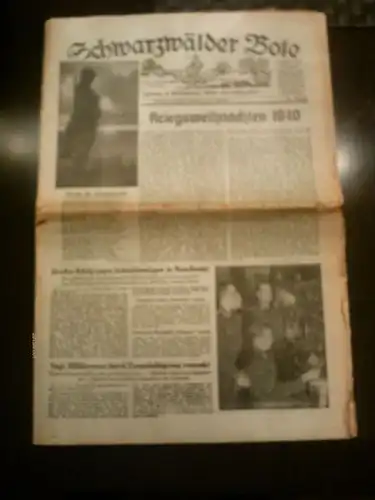 Tageszeitung Schwarzwälder Bote, Oberndorf  am 24.Dezember 1940