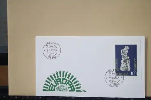 Portugal, 1974,  CEPT, EUROPA-UNION, Schmuckbrief - FDC mit ungezähnten Marken aus Ministerblatt (Faksimile); Ersttagsgestempelt