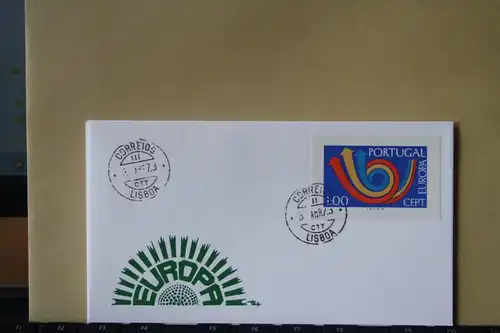 Portugal, 1973,  CEPT, EUROPA-UNION, Schmuckbrief - FDC mit ungezähnten Marken aus Ministerblatt (Faksimile); Ersttagsgestempelt