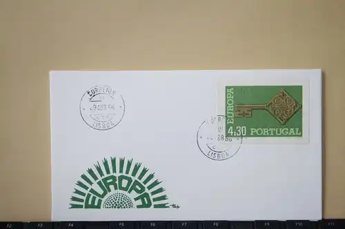Portugal, 1968,  CEPT, EUROPA-UNION, Schmuckbrief - FDC mit ungezähnten Marken aus Ministerblatt (Faksimile); Ersttagsgestempelt