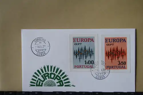 Portugal, 1972,  CEPT, EUROPA-UNION, Schmuckbrief - FDC mit ungezähnten Marken aus Ministerblatt (Faksimile); Ersttagsgestempelt