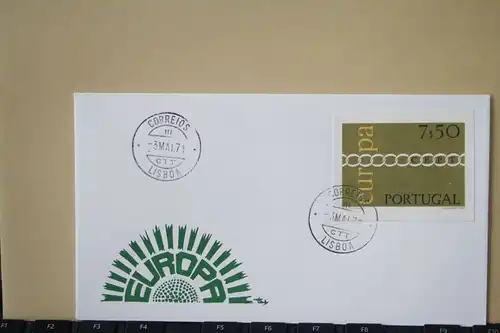 Portugal, 1971,  CEPT, EUROPA-UNION, Schmuckbrief - FDC mit ungezähnten Marken aus Ministerblatt (Faksimile); Ersttagsgestempelt