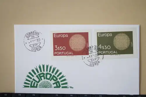 Portugal, 1970,  CEPT, EUROPA-UNION, Schmuckbrief - FDC mit ungezähnten Marken aus Ministerblatt (Faksimile); Ersttagsgestempelt