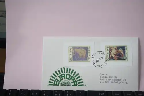 Italien, 1975, CEPT, EUROPA-UNION, Schmuckbrief - FDC mit ungezähnten Marken aus Ministerblatt (Faksimile);