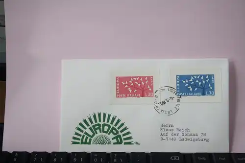 Italien, 1962, CEPT, EUROPA-UNION, Schmuckbrief - FDC mit ungezähnten Marken aus Ministerblatt (Faksimile);