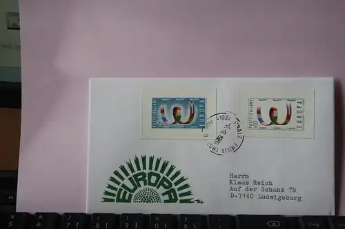 Italien, 1957, CEPT, EUROPA-UNION, Schmuckbrief - FDC mit ungezähnten Marken aus Ministerblatt (Faksimile);