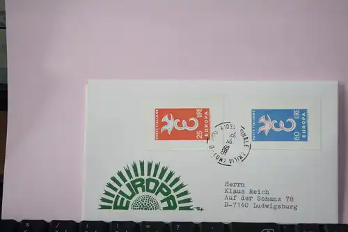 Italien, 1958, CEPT, EUROPA-UNION, Schmuckbrief - FDC mit ungezähnten Marken aus Ministerblatt (Faksimile);