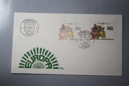 Portugal, 1988,  CEPT, EUROPA-UNION, Schmuckbrief - FDC mit ungezähnter Marke aus Ministerblatt (Faksimile) und gezähnter Marke; Ersttagsgestempelt