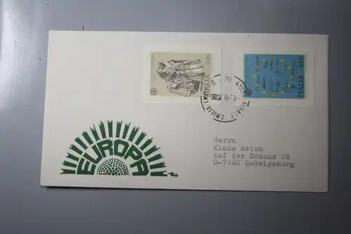 Italien, 1982, CEPT, EUROPA-UNION, Schmuckbrief - FDC mit ungezähnten Marken aus Ministerblatt (Faksimile);