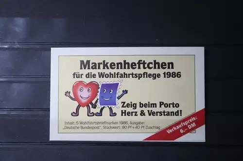 Markenheftchen für die Wohlfahrtspflege 1986