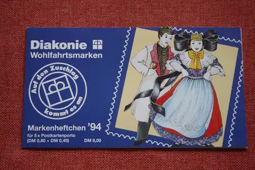 Diakonie Wohlfahrtsmarken Markenheftchen,
Markenheft 1994