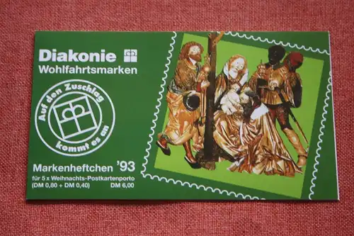 Diakonie Wohlfahrtsmarken, Weihnachtsmarkenheftchen,
Markenheft 1993