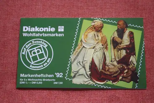 Diakonie Wohlfahrtsmarken, Weihnachtsmarkenheftchen,
Markenheft 1992