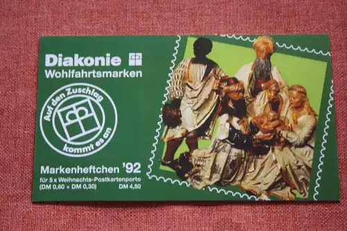 Diakonie Wohlfahrtsmarken, Weihnachtsmarkenheftchen,
Markenheft 1992