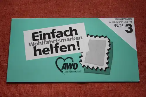 AWO Wohlfahrtsmarken Markenheftchen,Weihnachtsmarkenheft 1995/96