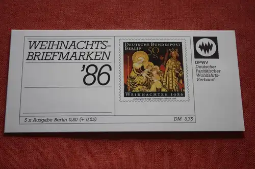 Paritätischer Wohlfahrtsverband Weihnachtsbriefmarken-Markenheftchen 1986