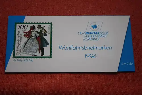 Paritätischer Wohlfahrtsverband Wohlfahrtsbriefmarken-Markenheftchen 1994