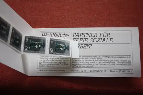 Paritätischer Wohlfahrtsverband Wohlfahrtsbriefmarken-Markenheftchen 1986