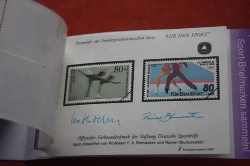 Olympia Markenheftchen 1996 der Sporthilfe, Für den Sport