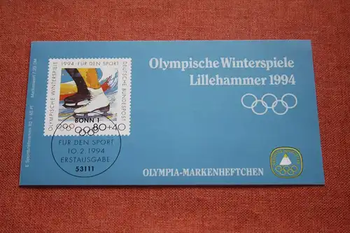 Sport Markenheftchen 1994 der Sporthilfe, Olympische Winterspiele, Für den Sport